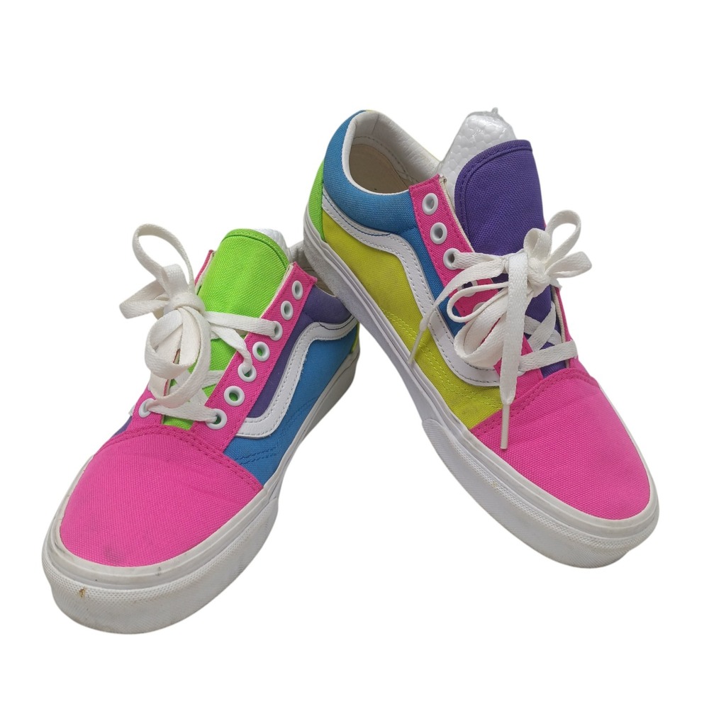 Vans Old Skool Color Block Skate‎ Shoes Sneakers Multi Color US Womens 8.5